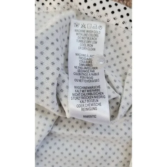 Adrianna Papell Top Blouse Women’s Medium White Black Polka Dot Long Sleeve - Picture 10 of 13